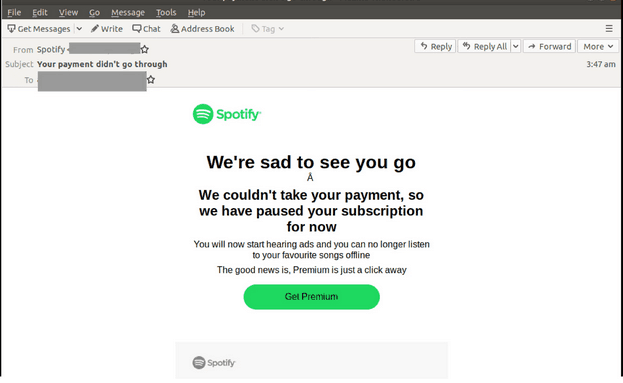 Spotify Email Scam