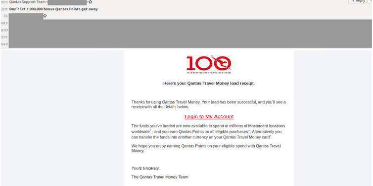 Qantas Travel Money Scam