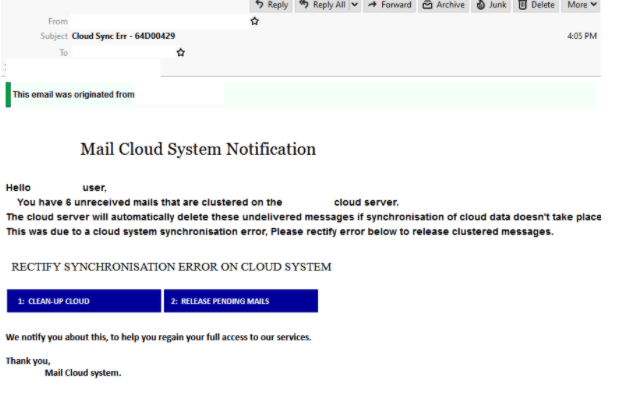 Mail Cloud Scam