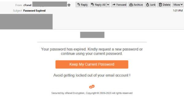 cPanel scam