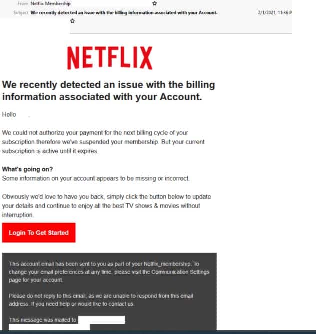 Netflix scam