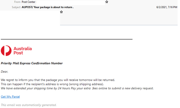Aus Post Scam